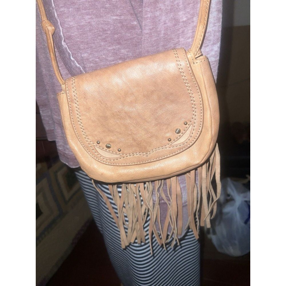 Juicy Couture Brown Goat Leather Fringe Crossbody Purse - Picture 4 of 13